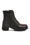 Black Genuine Leather Zippered Lace Detailed Women's Heeled Boots - 2