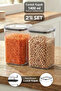 2-Piece Pure Square Storage Container - Transparent Mica Airtight Food and Grain Container with Sealed Lid 1400ml