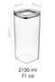 4-Piece Pure Square Storage Container - Transparent Mica Airtight Food, Flour, and Legume Container with Sealed Lid 2100ml - 5