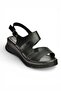 Y555210403 Black Genuine Leather Women Sandals - 5