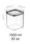 2-Piece Pure Square Storage Container - Transparent Mica Airtight Food and Grain Container with Sealed Lid 1000ml - 5