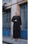 Plus Size Fan-Embellished Mother's Dress with Stone Detail - 3