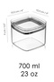 3-Piece Pure Square Storage Container - Transparent Mica Airtight Food, Flour, and Legume Container with Sealed Lid 700ml - 5