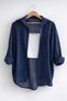 Women's 5-Pack Black Khaki Orange Blue Navy Blue Cotton Pcs Oversized Linen Cotton Pcs Single Pocketed Casual Shirts - 6