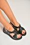Y555210603 Black Genuine Leather Women Sandals - 2