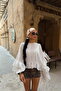 بلوزة بيضاء بأكمام مارفا فولان ATE-4892 - 2