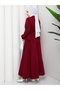 Zippered Tie-Down Detailed Shirt & Skirt with Scarf Hijab Set Rc9032 - 6