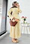 Premium Asymmetrical Cut Linen Skirt Suit - Yellow - 5