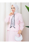 Zippered Tie-Down Detailed Shirt & Skirt with Scarf Hijab Set Rc9032 - 7