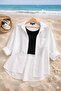 Women's 5-Pack Black White Claret Red Blue Mint Green Cotton Pcs Oversized Linen Cotton Pcs Single Pocketed Casual Shirts - 3