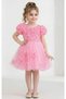Girl's Rose Detailed Tulle Dress Princess Model 2 Pieces-1693 - 3
