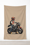 Aesthetic Motor-Biker Wall Covering – Quality Fabric, Gamer Room Decor Tapestry Wall Rug Pieces - 3