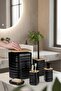 Luna Black Bamboo Detailed 5-Piece Bathroom Set - 3