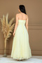 Lace Fabric Strapless Dress - Yellow - 7