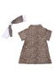 Girl's Brown Leopard Patterned Buckle Collar Shirt Dress - 3