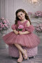 Pom-Pom Sleeves Rose Patterned Tulle Piece Party and Birthday Dress Evening Gown - 4