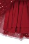 Girl's Red Gold Star Patterned Tulle Piece Dress - 4