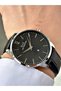 Black Color Leather Watch with Calendar Steel Case Men's Wristwatch 1241Mr - 3
