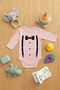 Baby Bodysuit with Snap Fasteners 100% Cotton Cotton Belt Pack Bow Tie Printed