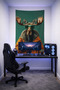 Futuristic Deer Wall Covering– High-Quality Fabric, Gamer Room Decor Tapestry Wall Rug Si - 2