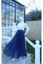 Chiffon Pleated Lined Skirt Navy Blue Hnt10081 - 2
