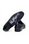 Dark Blue Color Laceless Genuine Leather Men's Shoes - 2