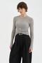 Women's Sheer Look Crew Neck Design Blouse