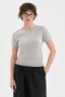Women's Wool Piece Knitwear Scarf Detailed Design Short Sleeve Blouse - 2
