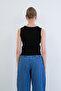 Black V-Neck Sleeveless Blouse Alc-X15441 - 6