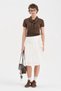 Women's Wool Piece Knitwear Scarf Detailed Design Short Sleeve Blouse - 5