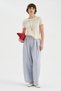 Women's Pleated Detailed 100% Cotton Design Balloon Fit Trousers - 5