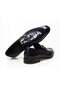 Dark Blue Color Laceless Genuine Leather Men's Shoes - 2