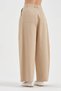 Women's Pleated Detailed 100% Cotton Design Balloon Fit Trousers - 7