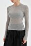 Women's Sheer Look Crew Neck Design Blouse - 5