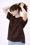 Women's 100% Cotton Relaxed Fit Slit Round Neck T-Shirt - 4