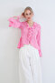 Pink V-Neck Spanish Sleeve Ruffle Blouse Alc-X15430 - 6
