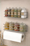Adhesive Spice Rack Set of 2 Metal Paper Towel Holder Chrome Spice Stand Kitchen Shelf Organizer Chrome - 2