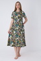 Women's Cotton in Modal Fabric Button Detailed Patterned Stylish Dress 8099 - 4
