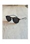 Pera Black Round Oval Unisex Men's Women's Uv400 Protected Bone Trend Sunglasses - 3