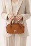 Women's Suede Textured Short Strappy Clutch Bag |   Olive Green Mt1556