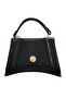 Leather Kroko Paneled Oval Baguette Form Women's Handbag and Shoulder Bag - 3