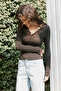 Lace Detailled V-Neck T-Shirt