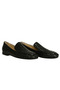 Black Leather Knitted Women's Loafers - 2