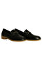Black Leather Women Buckled Ballet Flats - 2