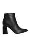 Black Leather Women's Heeled Boots