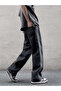 Unisex Side Stripe Striped Frayed Zipper Closure Baggy Jeans Gray - 4