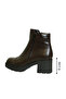 Brown Leather Women's Heeled Boots - 4