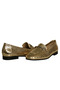 Gold Leather Buckled Women's Ballet Flats - 2