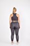 Women's Black Plus Size Geometric Patterned Sports High Waist Leggings Bustier 2-Piece Set - 4