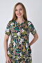 Women's Cotton in Modal Fabric Button Detailed Patterned Stylish Dress 8099 - 6